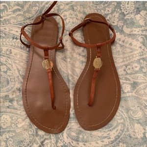 Ralph Lauren Aina Flat Sandal in Polo Brown